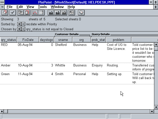 PinPoint 3.11d - Worksheet