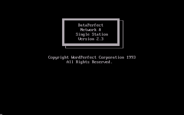 DataPerfect 2.3 - Splash