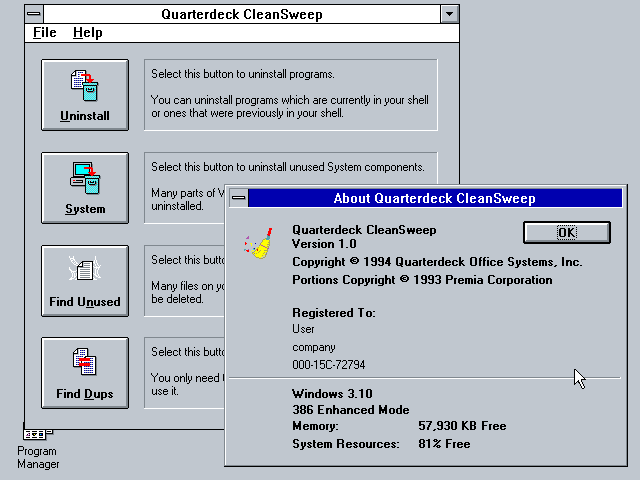CleanSweep 1.0 - About