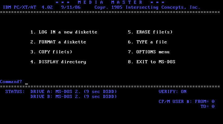 Media Master 4.02 - Menu