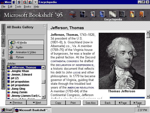 Microsoft Bookshelf 95 - Encyclopedia