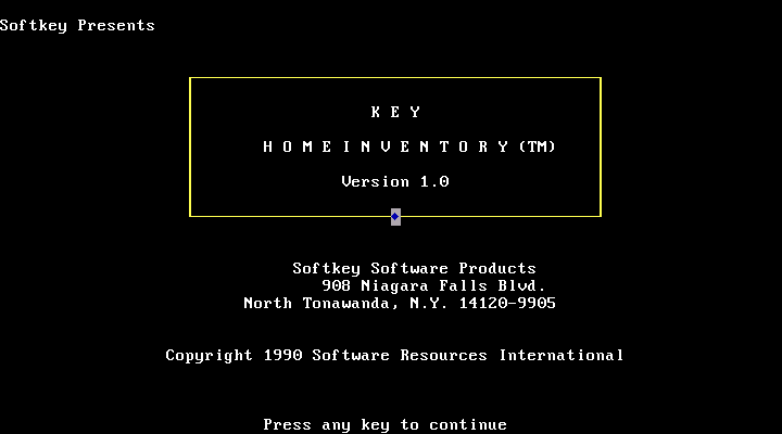 Key HomeInventory 1.0 - Splash