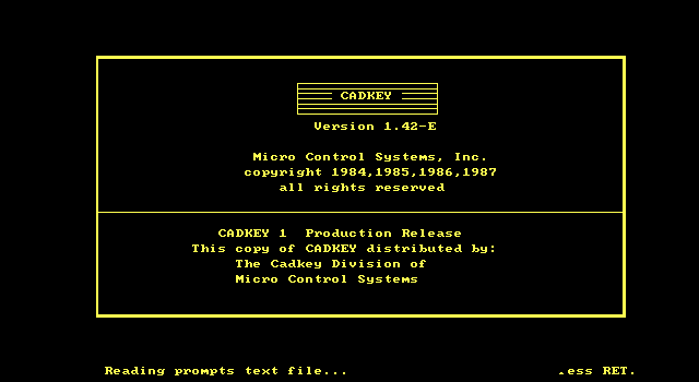 Cadkey 1.42 - Splash