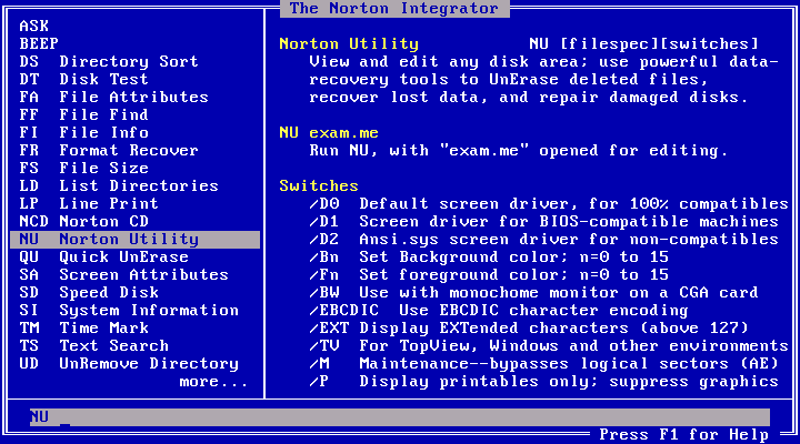Norton Utilities 4.0 - Integrator