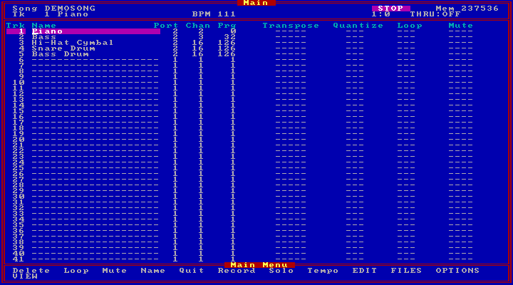 Voyetra Sequencer Plus for SBPro 4.06 for DOS - Edit
