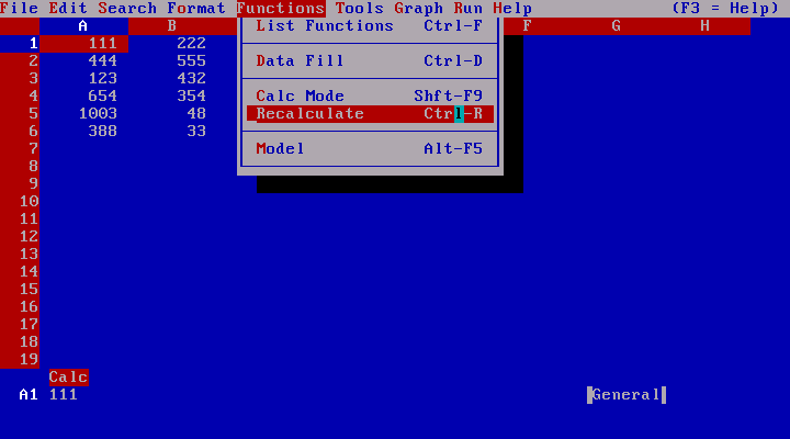 WordPerfect Works 1.0 - Spreadsheet
