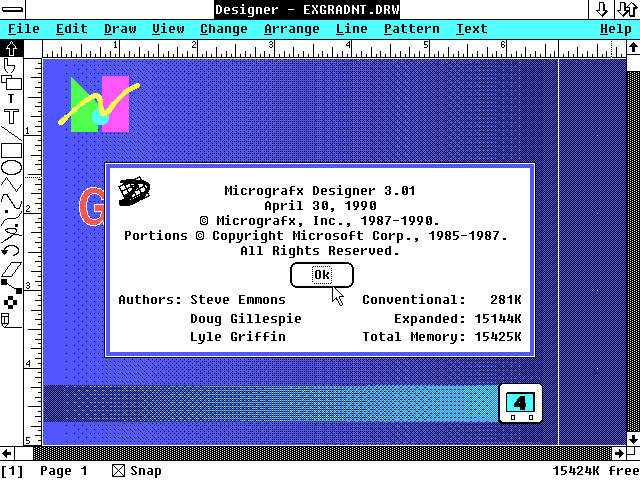 Micrografx Designer 3.01 - About