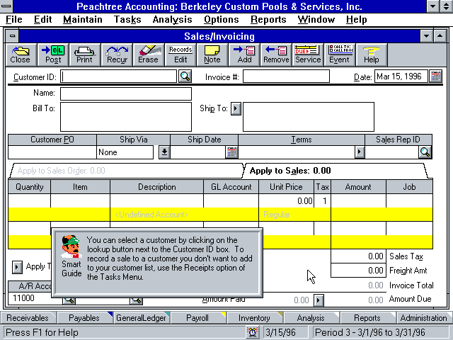Peachtree Complete Accounting Plus Time-Billing Version 4 - Entry