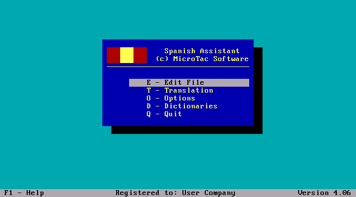 Spanish Assistant - Menu