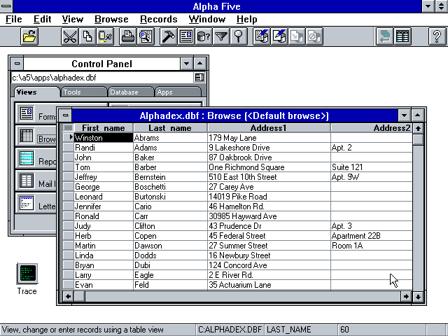 Alpha Five for Windows - Browse