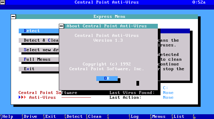 Central Point Anti-Virus 1.3 - Splash