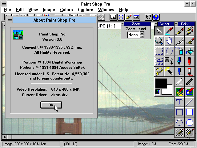Paint Shop Pro 3.0 - About