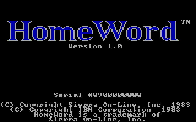 IBM HomeWord 1.00 - Splash