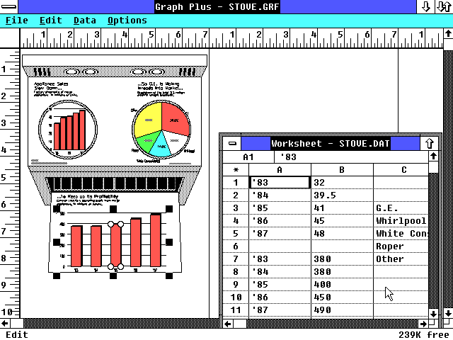 Micrografx Graph Plus 1.2 - Worksheet