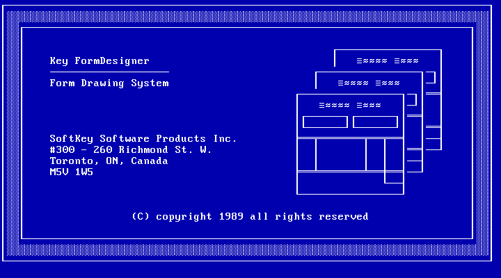 Key Form Designer 1.3 for DOS - Splash