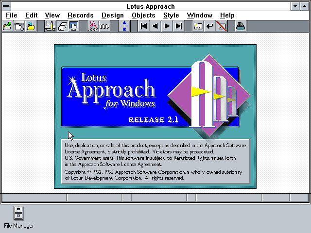 Lotus Approach 2.1 for Windows - Splash