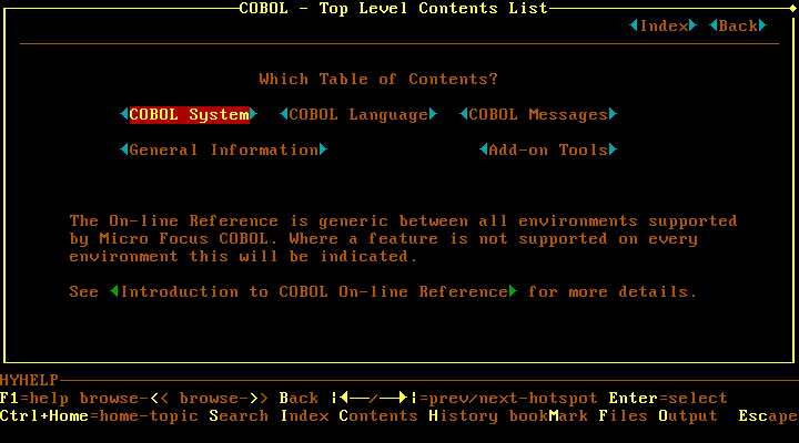 Micro Focus Cobol 3.1 - Help