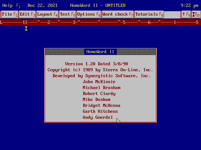 HomeWord II 1.20 - About