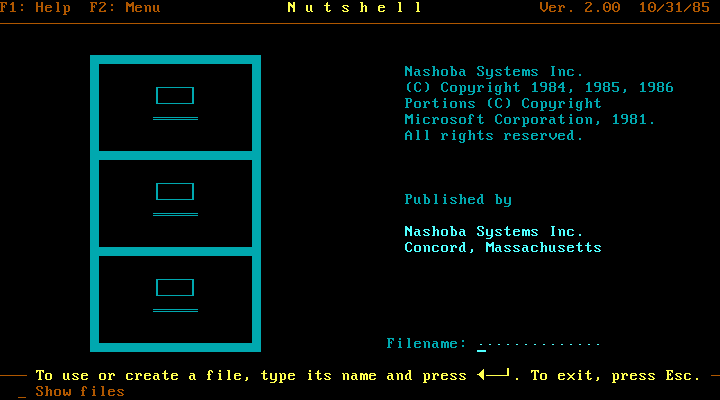 Nutshell 2.00 - Menu