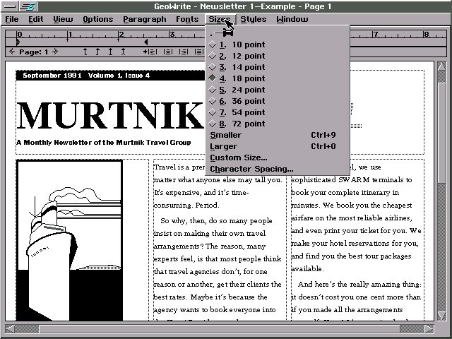GeoWorks Writer - Edit