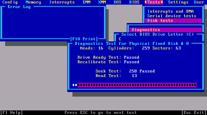 InfoSpotter 2.50 - Disk Test