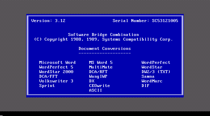 Software Bridge 3.12 - Splash