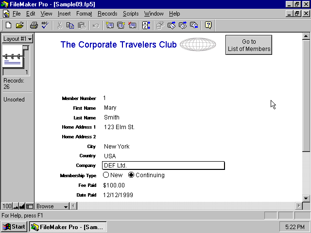 Claris FileMaker Pro 5v3 - Edit
