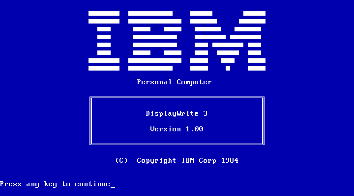 IBM DisplayWrite 3 - Splash