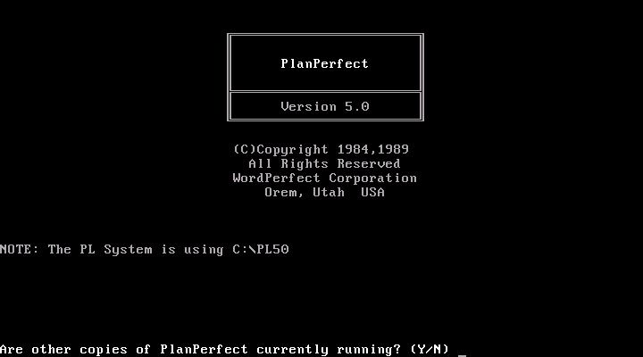 PlanPerfect 5.0 - Splash