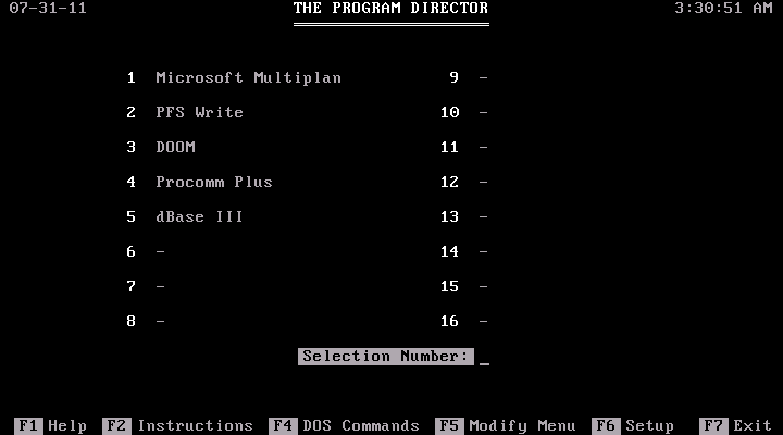Program Director - Menu