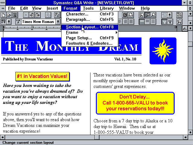 Q and A Write 3.0 for Windows - Newsletter