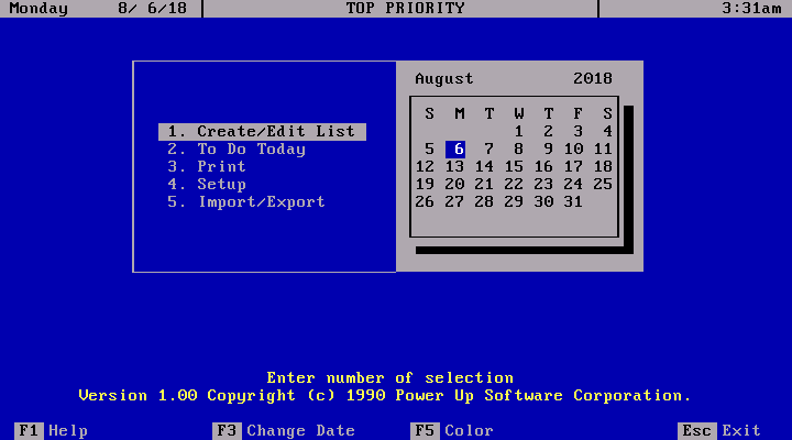 Top Priority 1.00 - Menu