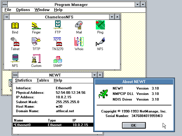 NetManage Chameleon NFS 3.10 - About