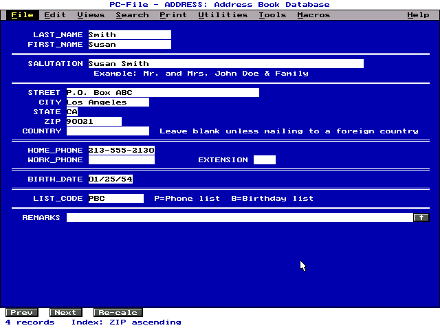 PC-File 6.0 Single User - Edit
