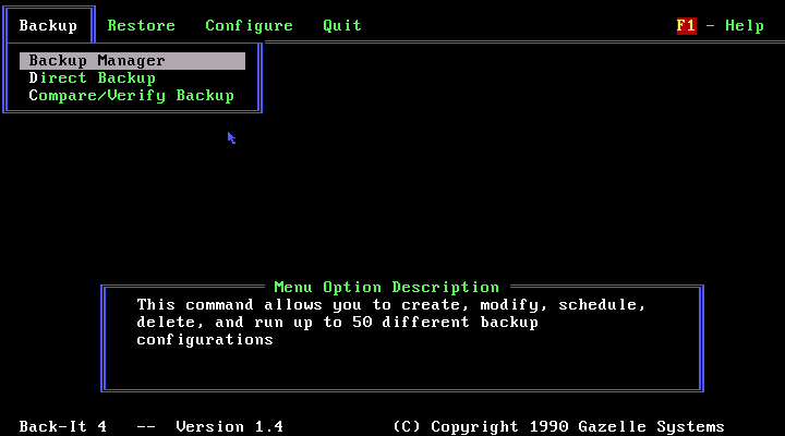 Back-It 4 - Menu