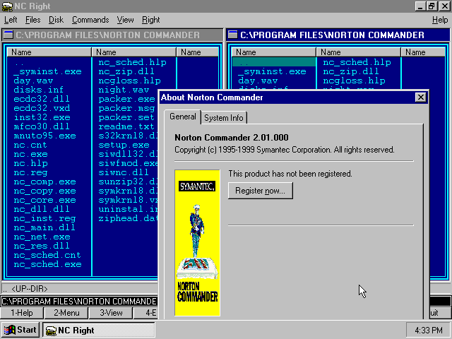 Norton Commander 2.01 - About