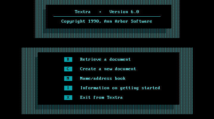 Textra 6.0 - Menu