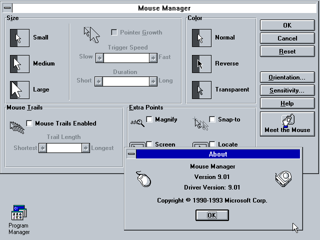 Microsoft Mouse 9.01 - About