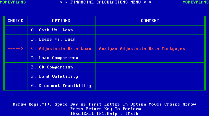 MoneyPlans 1.01 - Calculations