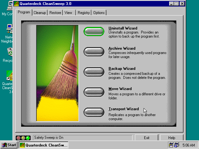 CleanSweep 3.0 - Menu
