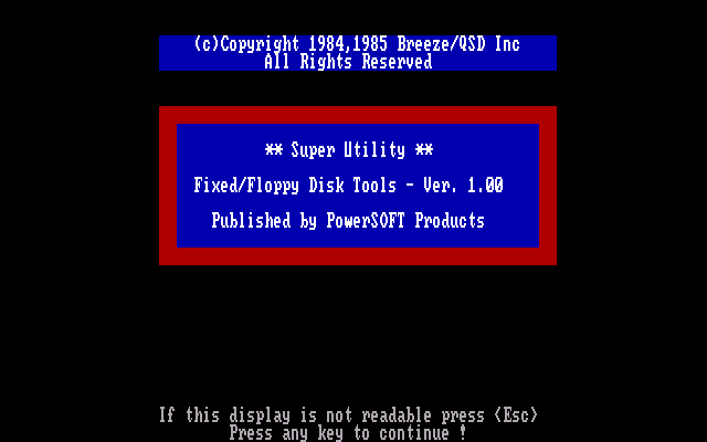 PowerSOFT Super Utility 1.00 - Splash