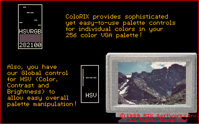 ColoRIX VGA Paint 1.35 - Pallet