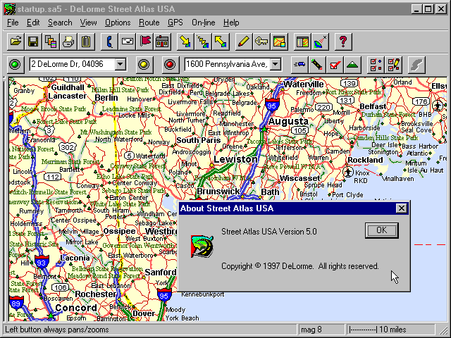 DeLorme Street Atlas USA 5.0 - About