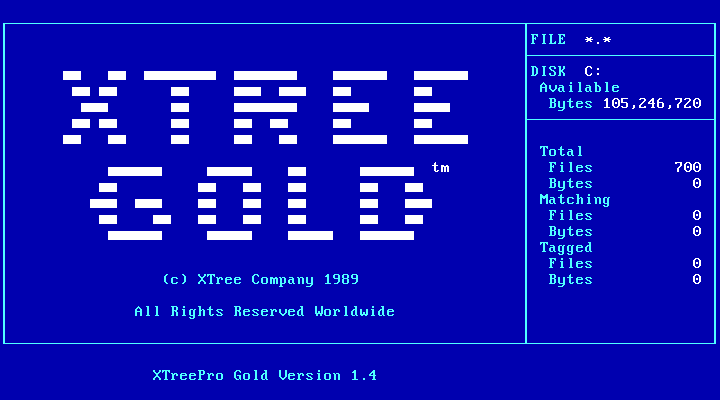 XTreePro Gold 1.4 - Splash