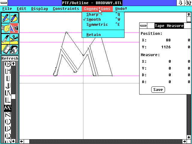 Publishers Typefoundry 1.10 - Outline Editor