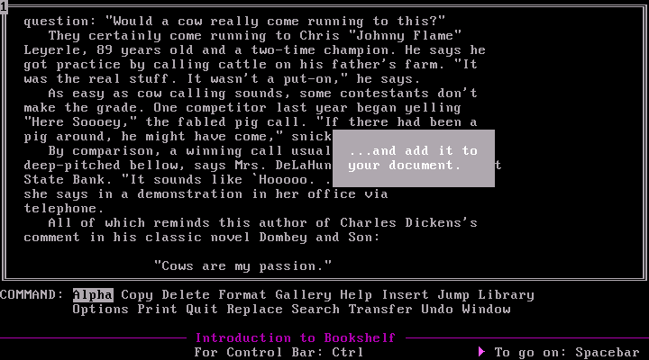 Microsoft Bookshelf 1987 - Quote Insert