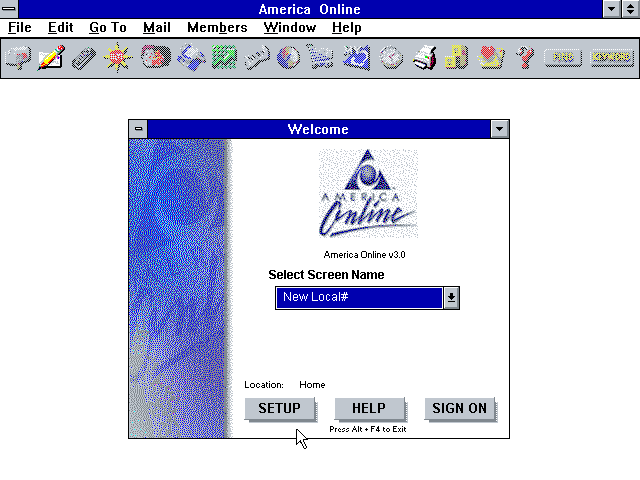 America Online 3.0 - Login