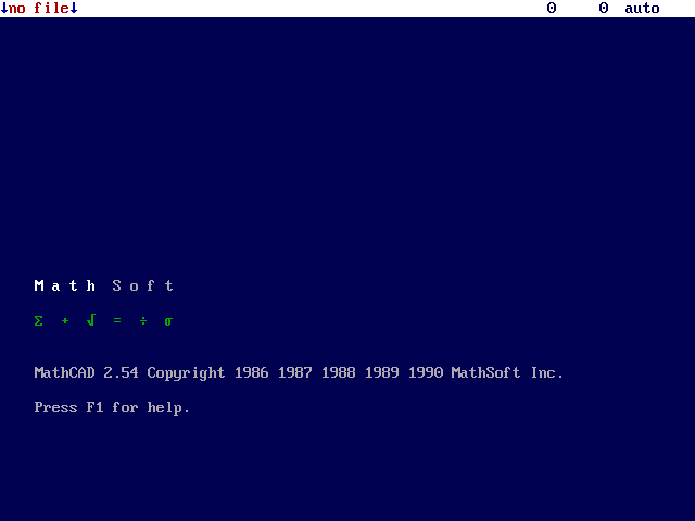 MathSoft MathCAD 2.5 - Splash