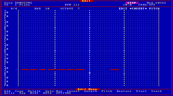 Voyetra Sequencer Plus for SBPro 4.06 for DOS - Edit 2