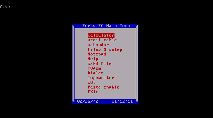Perks-PC 2.06 - Menu